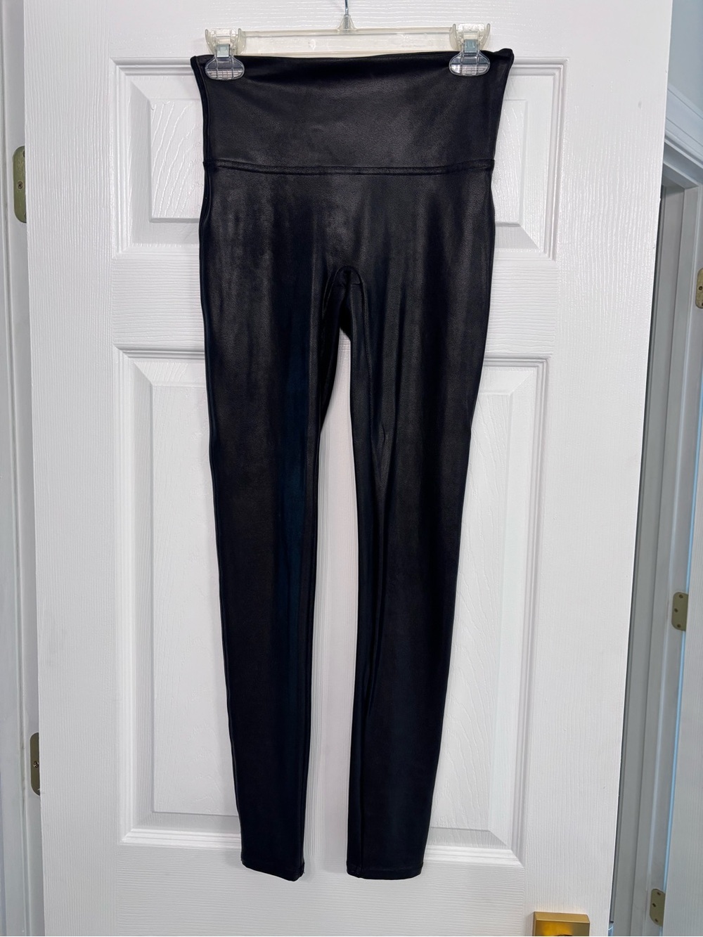 SPANX Black Faux Leather High-Rise Leggings